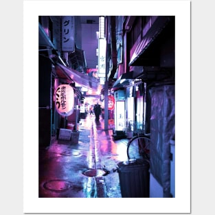 Japanese street neon Posters and Art